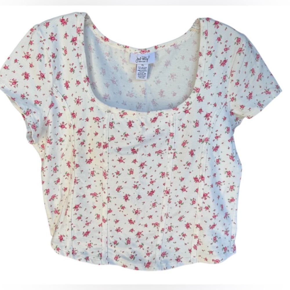 Just Polly Juniors' Short-Sleeve Corset-Tie Top - Picture 2 of 3